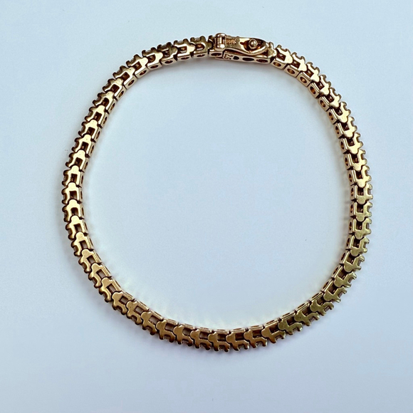 Estate 14K Solid Yellow Gold 3.75 TCW Natural Diamond 3mm Tennis Bracelet - Picture 4 of 12